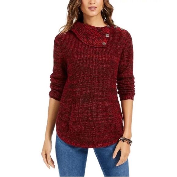 Style & Co. Pants - Style & Co Women's  Envelope-Neck Sweater Red Size PM Petite M 8-10